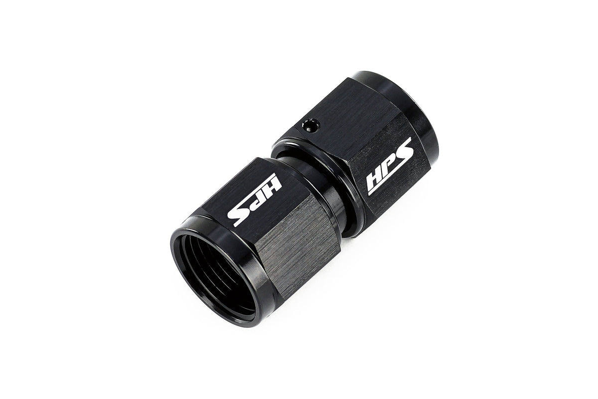 HPS Performance AN Female to Female Swivel Coupling Adapter, Aluminum, Black