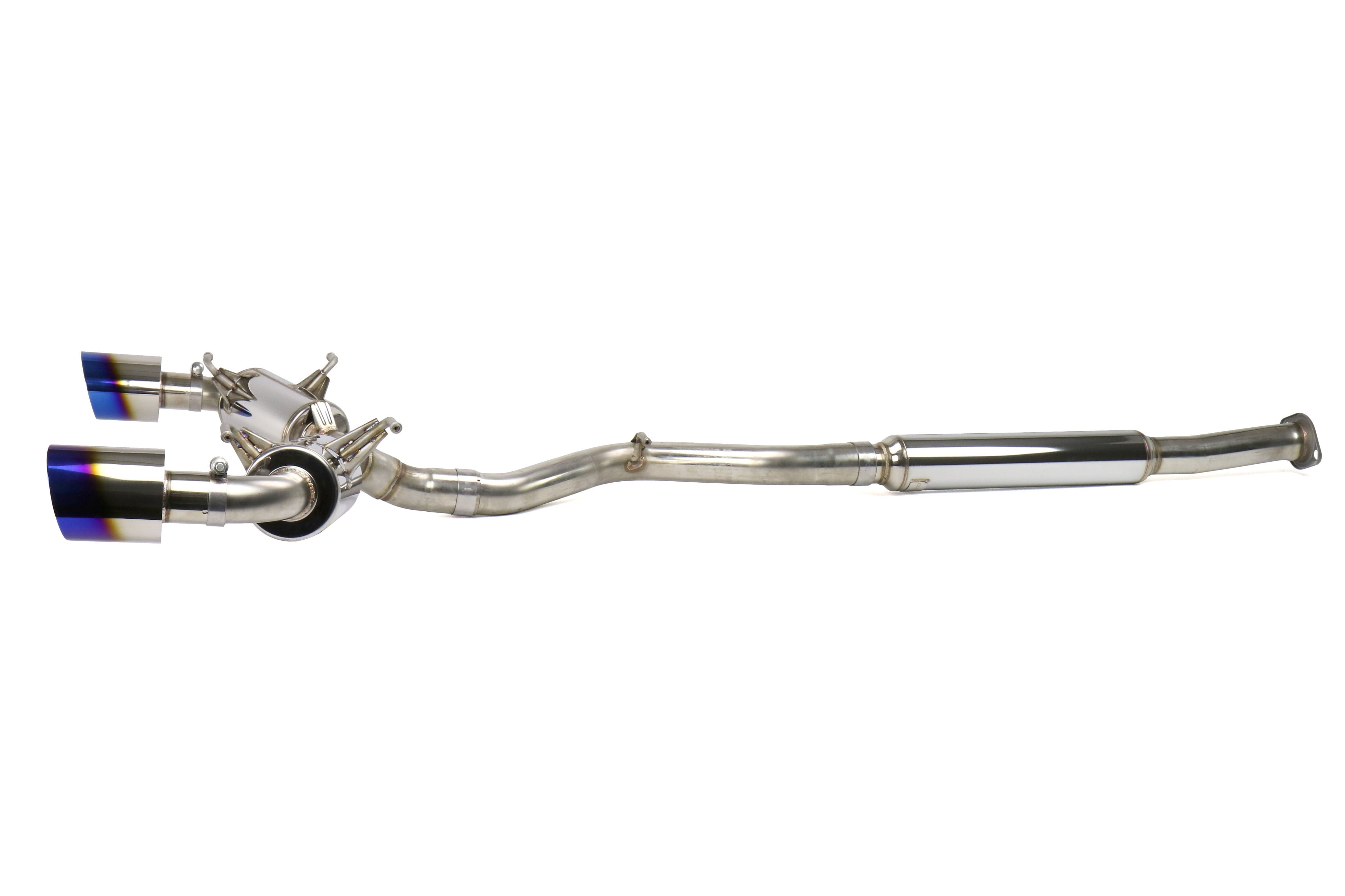 MXP Comp RS TI Tips Catback Exhaust System Blue Tips - 2013-2016 Scion FR-S / 2013-2024 Subaru BRZ / 2017-2024 Toyota GR86
