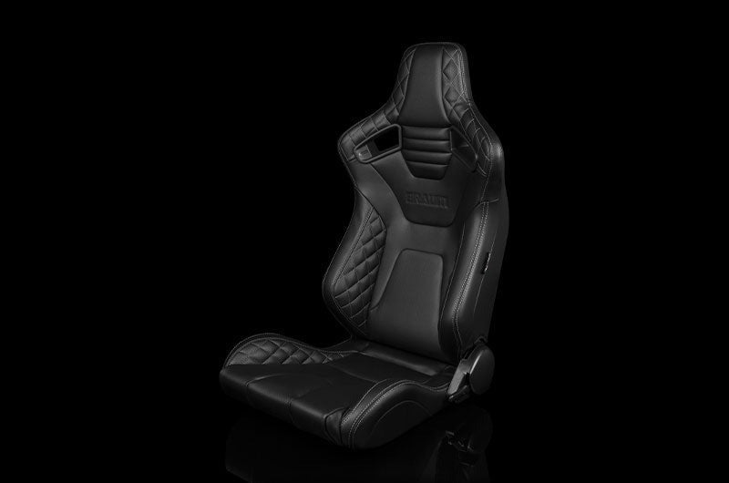 Braum Elite-X Series Sport Seats - Black Diamond (Grey Stitching) Pair - Universal