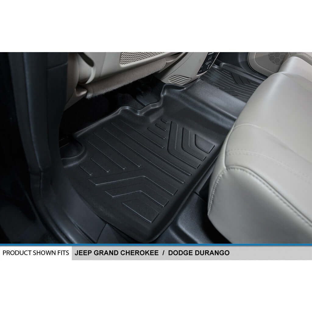 Smart TrimTM Floor Liners For 2013-16 Durango with 1st Row Dual Floor Hooks & 2nd Row Bench Seat