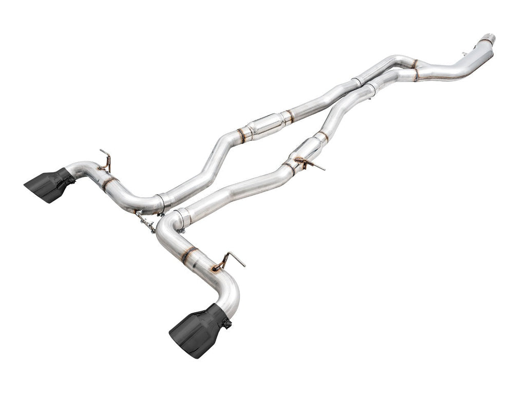 AWE Resonated Track Edition Cat-Back Exhaust (5in Diamond Black Tips) - 2020-2024 Toyota GR Supra