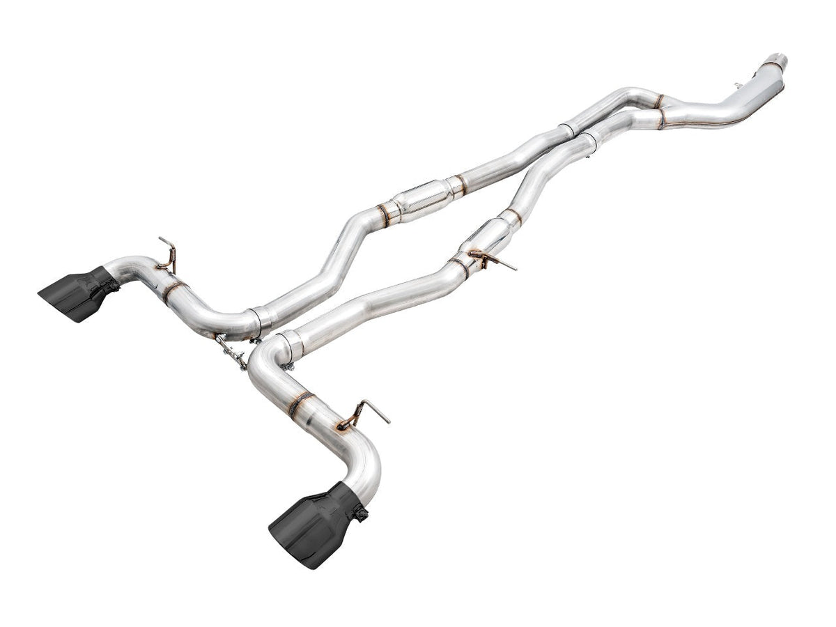 AWE Resonated Track Edition Cat-Back Exhaust (5in Diamond Black Tips) - 2020-2024 Toyota GR Supra