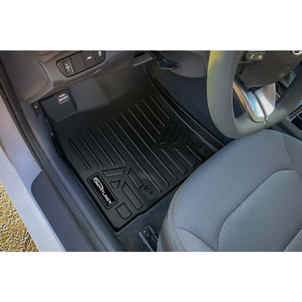 SMARTLINER Floor Liners for 2019-2022 Hyundai Ioniq Hybrid Blue Trim no Subwoofer in Cargo Area (Does Not Fit Electric Models)
