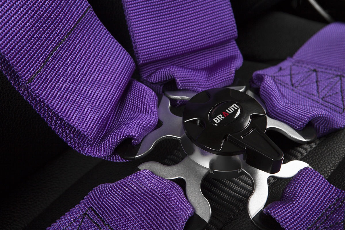 Braum 5 Point 3inch SFI Approved Racing Harness - Purple Each - Universal