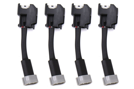 Fuel Injector Clinic Injector Plug Adaptors - US Car/EV6 (Female) to Denso (Male) Set of 4 - Universal