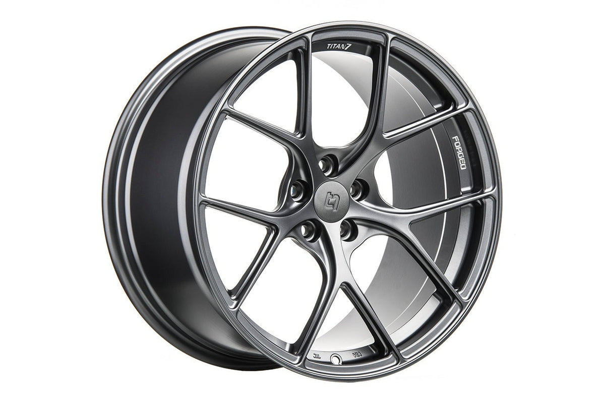 Titan 7 T-S5 Satin Titanium 18x9.5 +40 5x100 (Single Wheel) - 2013-2023 Subaru BRZ / Scion FR-S / Toyota GR86 / 2014-2018 Subaru Forester