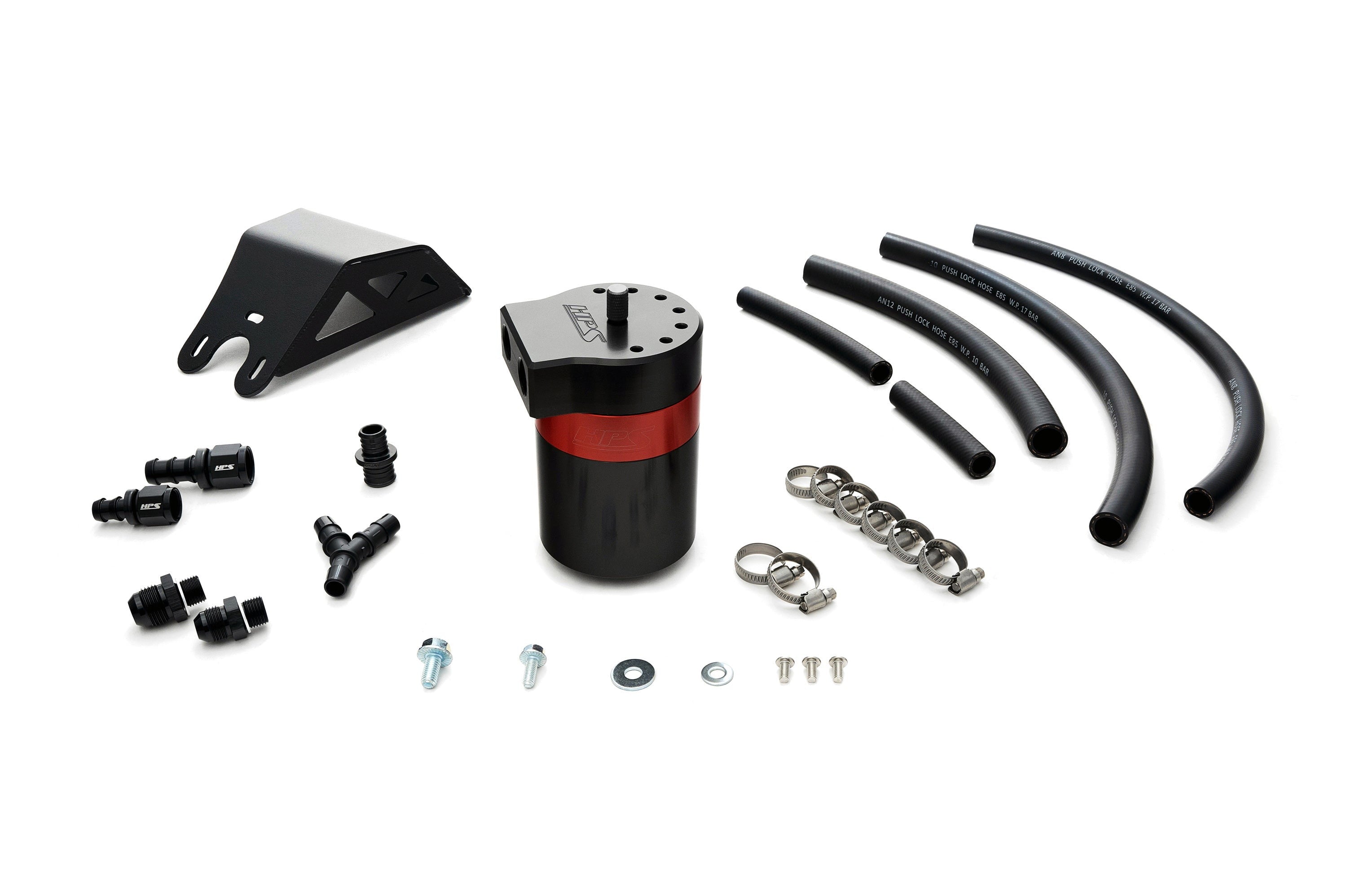 HPS Performance Aluminum Oil Catch Can Kit 2009-2010 Subaru Impreza 2.5 GT 2.5L Turbo, 860-004