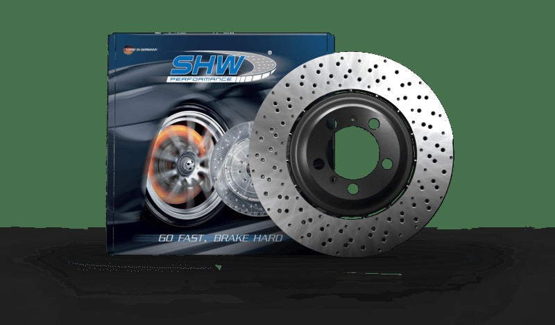 SHW 2003 Audi RS6 4.2L Right Rear Cross-Drilled Lightweight Brake Rotor (4B3615602A)