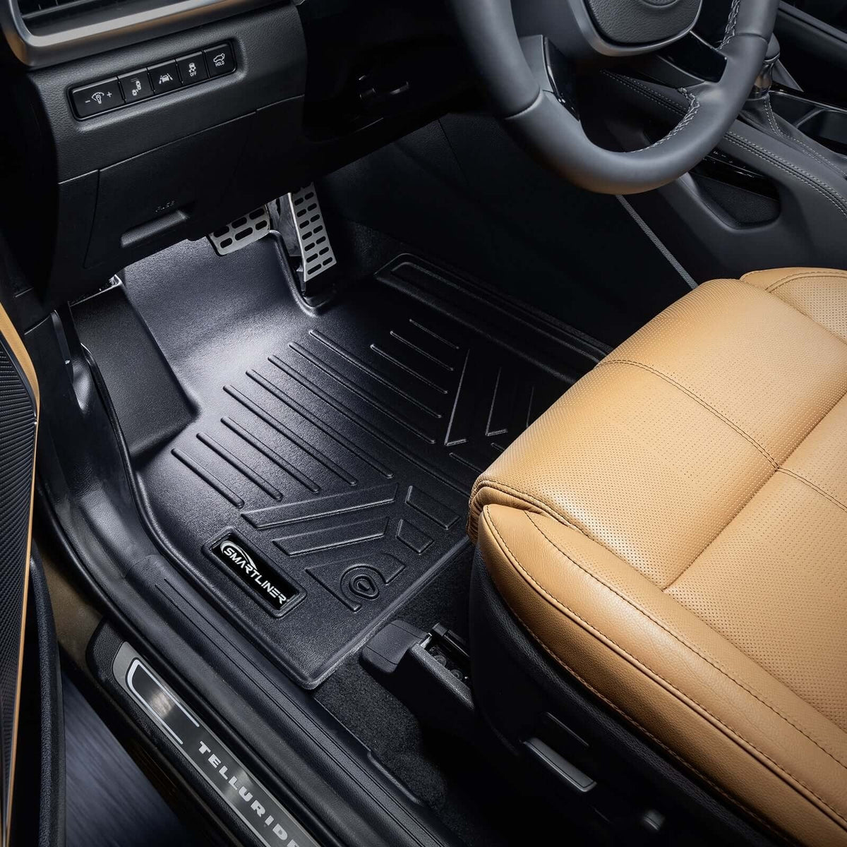 SMARTLINER Floor Liners for 2020-2025 Kia Telluride (2nd Row Bucket) with in between Coverage