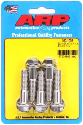 ARP M10 x 1.50 x 40 SS Hex Bolts (Set of 5)