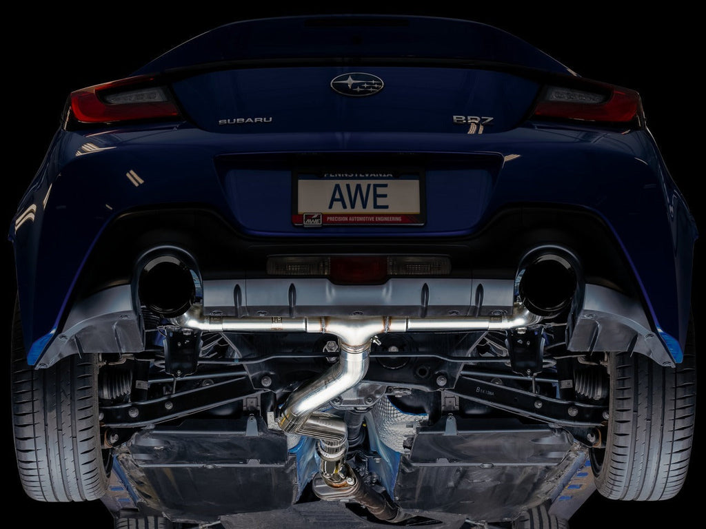 AWE Track Edition Exhaust (Diamond Black Tips) - 2013-2016 Scion FR-S / 2013-2024 Subaru BRZ / 2017-2020 Toyota 86 / 2022-2024 GR86