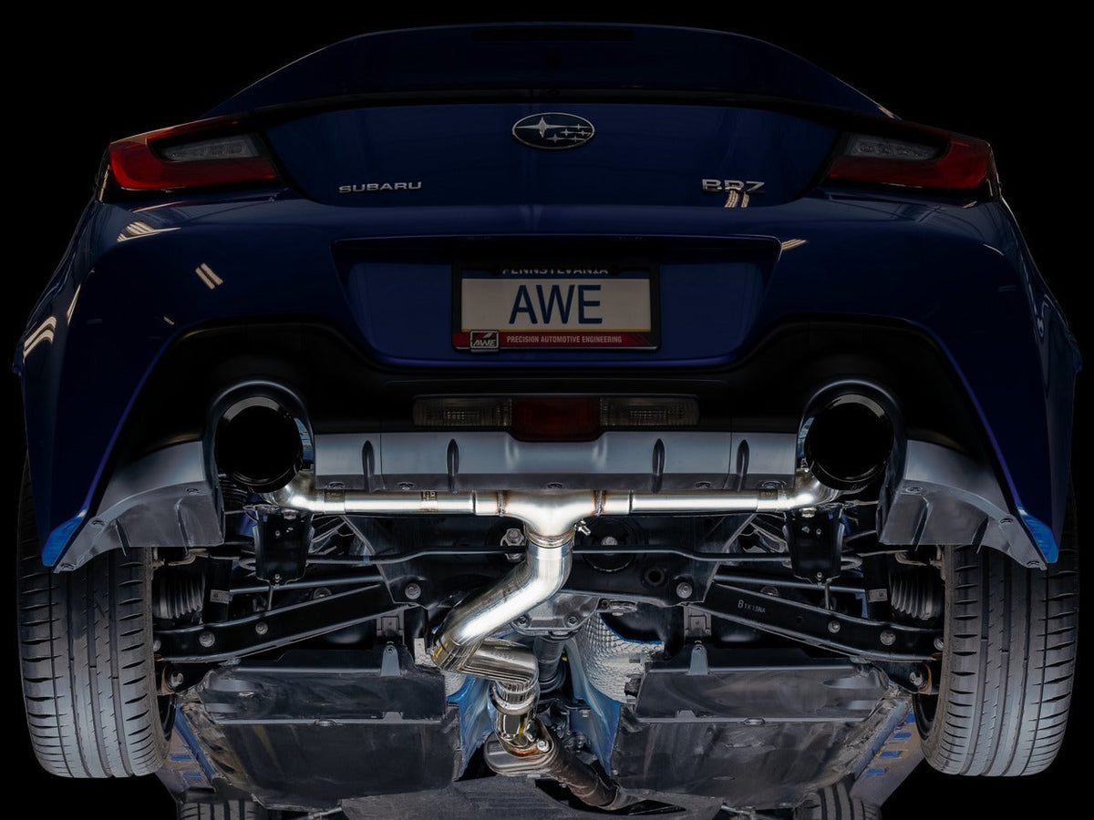 AWE Track Edition Exhaust (Diamond Black Tips) - 2013-2016 Scion FR-S / 2013-2024 Subaru BRZ / 2017-2020 Toyota 86 / 2022-2024 GR86