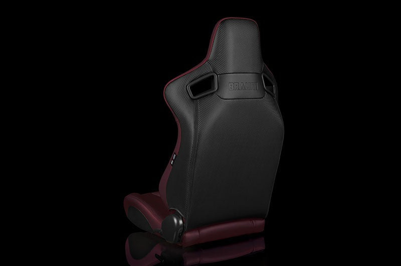 Braum Elite Series Sport Seats - Maroon Leatherette Pair - Universal