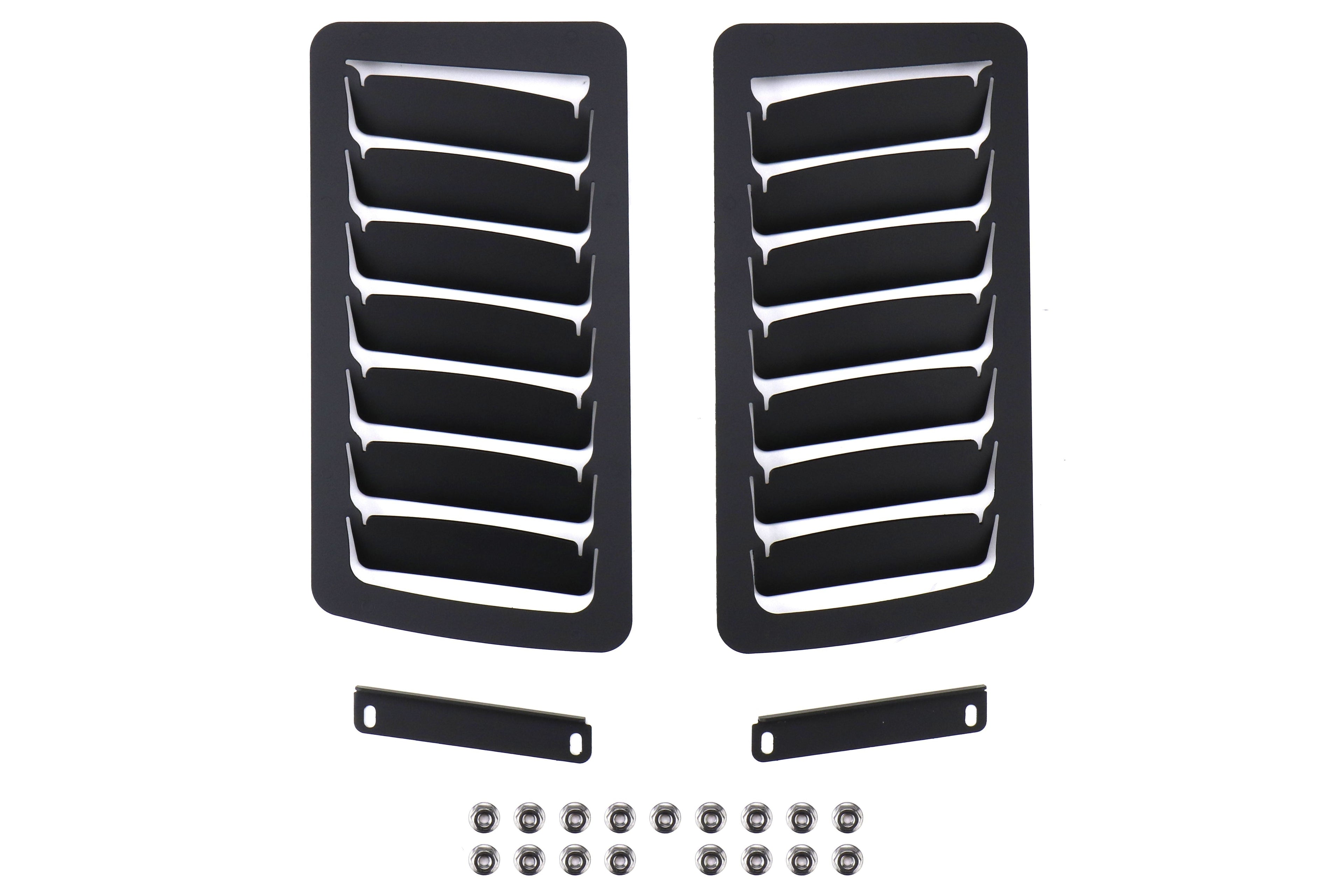 Verus Engineering Hood Louver Kit Large Louvers Only Powder Coated Black - 2013-2021 Scion FRS / Subaru BRZ / Toyota 86