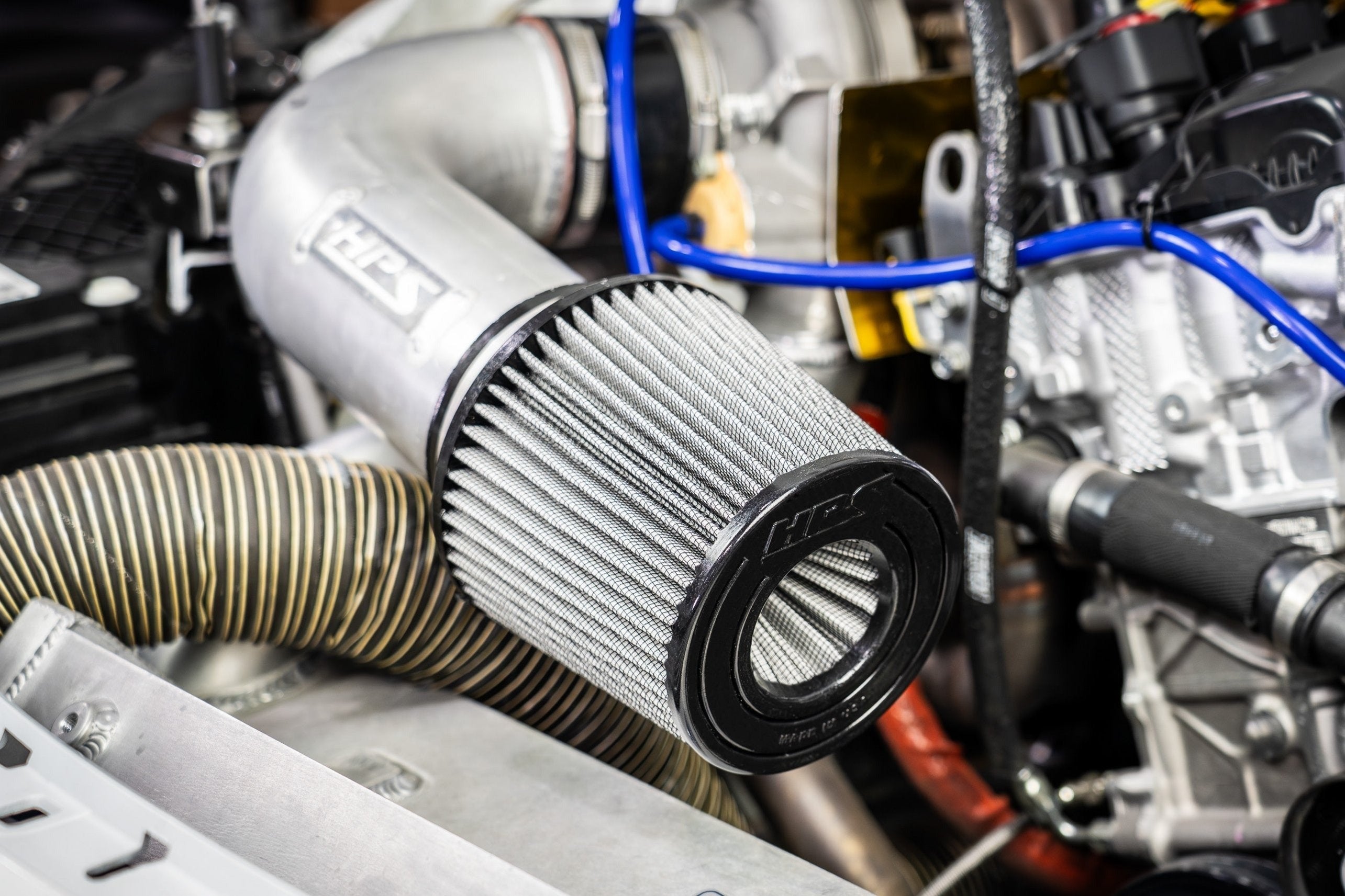 HPS Performance 4" Open Top Dual Cone Air Filter, 6.75" Length, HPS-4344