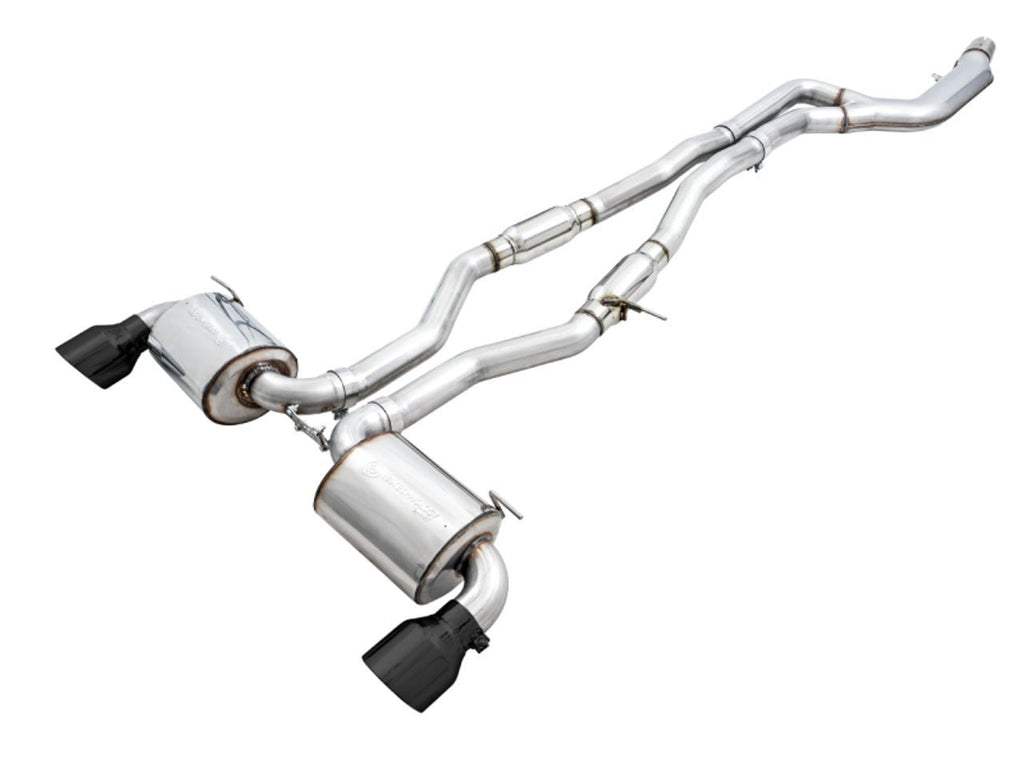 AWE Resonated Touring Edition Exhaust (Diamond Black Tips) - 2020-2024 Toyota GR Supra