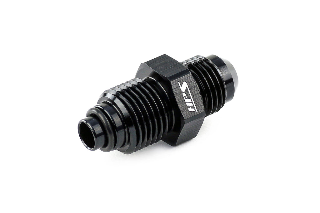 HPS Performance AN Male to Metric Thread Male O-Ring Tip Adapter, Aluminum, Black