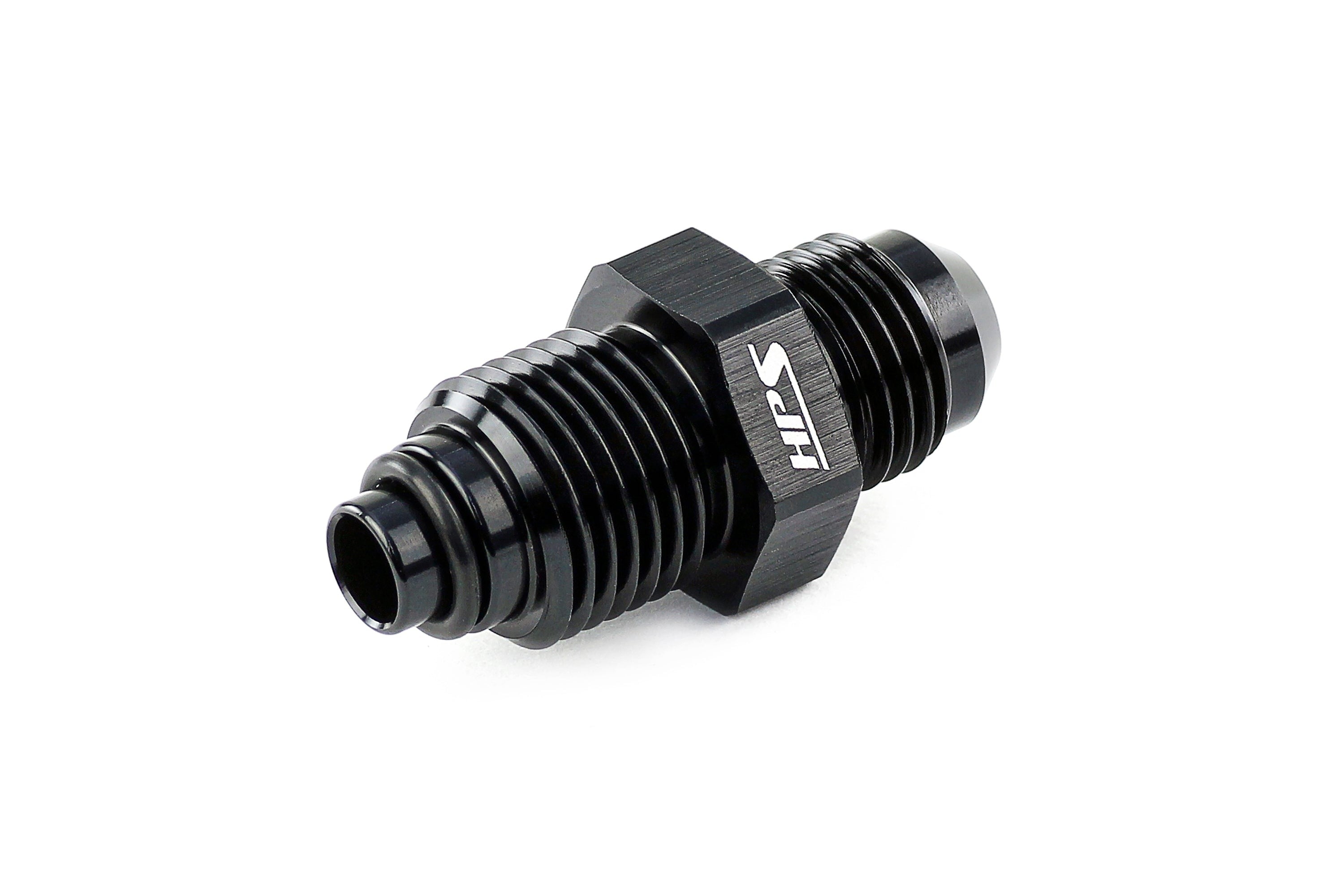 HPS Performance AN Male to Metric Thread Male O-Ring Tip Adapter, Aluminum, Black