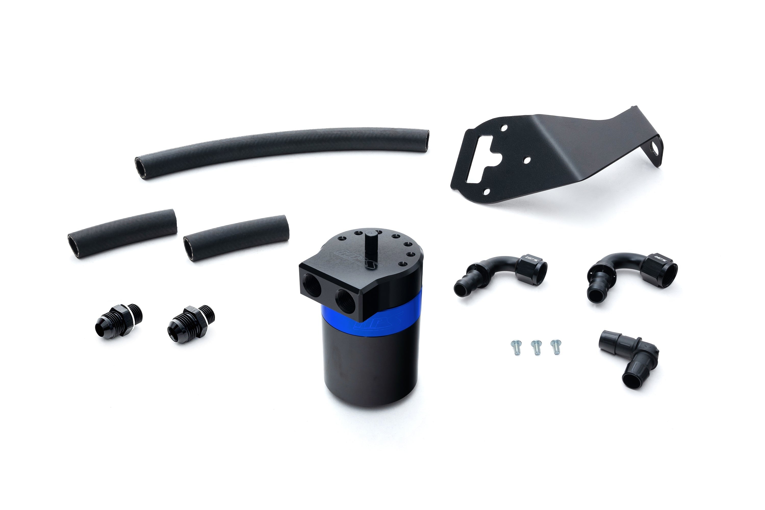 HPS Performance Aluminum Oil Catch Can Kit 2013-2016 Scion FRS, Blue, 860-030BL