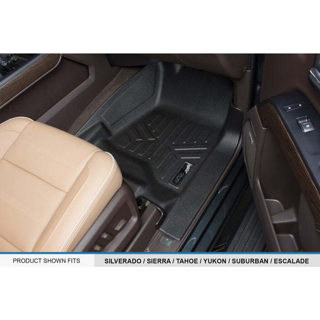 SMARTLINER Floor Liners for Double Cab 2014-2018 Silverado/Sierra 1500 - 2015-2021 2500/3500 HD