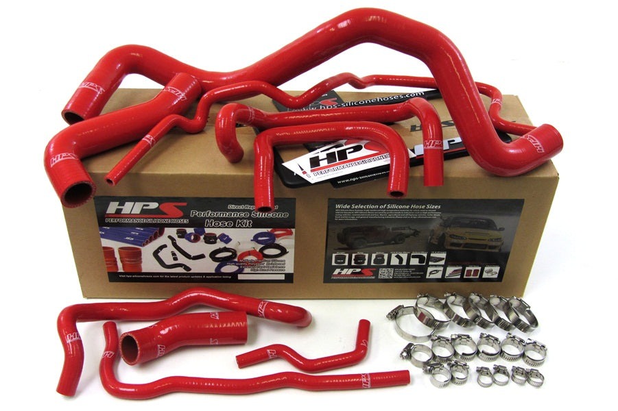 HPS Red Reinforced Silicone Radiator Hose Kit Coolant Volkswagen 99-06 GTI Mk4 1.8T Turbo Left Hand Drive