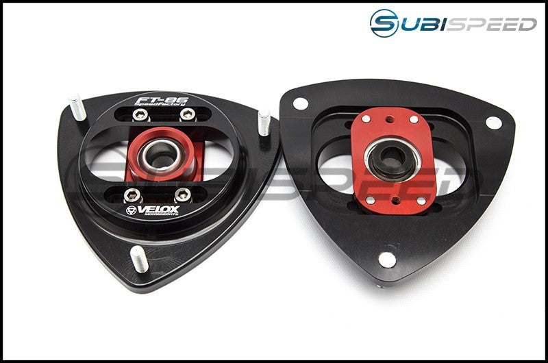 Verus Engineering Front Camber Plate Kit Red - 2013-2021 Scion FRS / Subaru BRZ / Toyota 86
