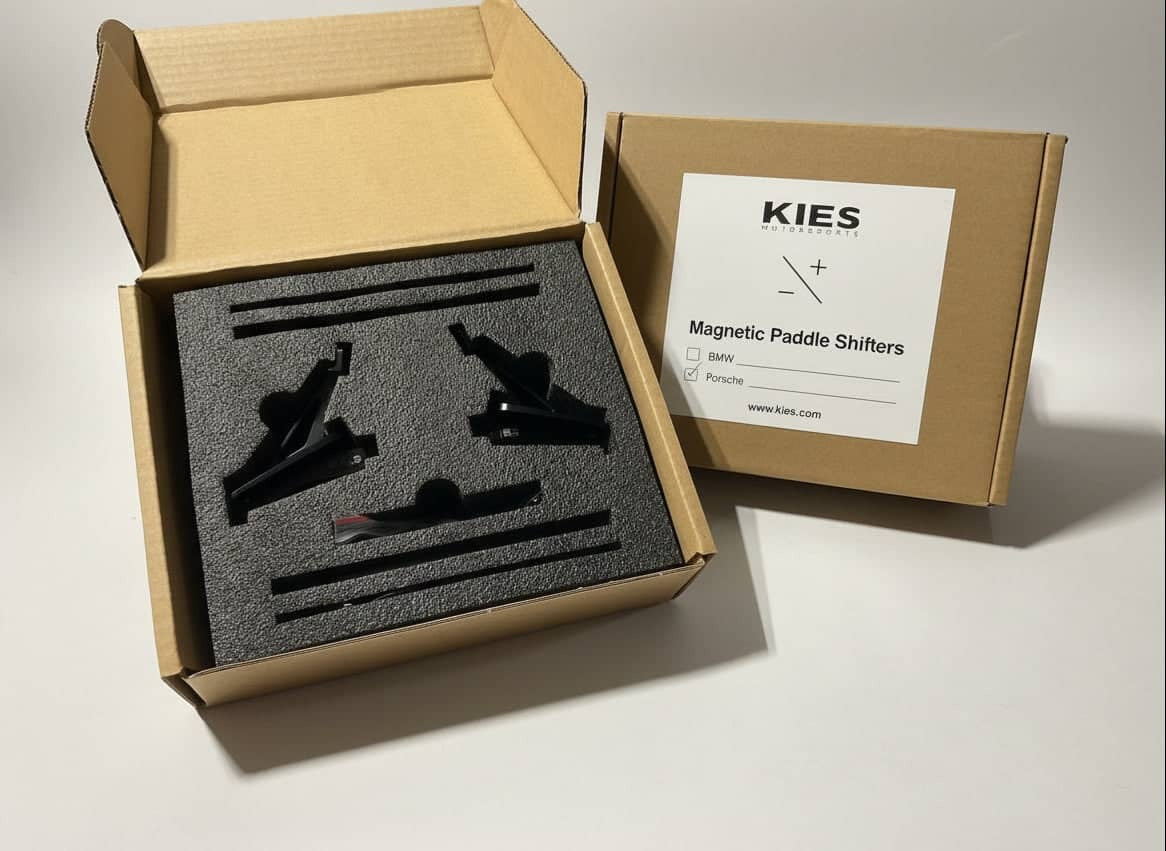 Kies Motorsports Porsche 992 Aluminum Alloy (Black) w/ Carbon Fiber Option Magnetic Paddle Shifters