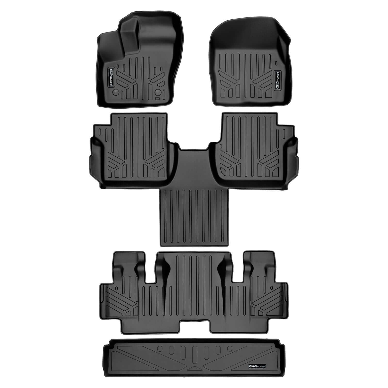 SMARTLINER Floor Liners for 2014-2020 Transit Connect With Carpet (Long Wheelbase & 2nd Row Bucket Seats)