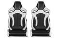 Braum Orue Series Sport Seats White Diamond (Black Stitching) - Universal