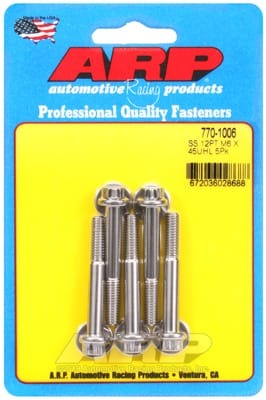 ARP M6 x 1.00 x 45 12pt SS Bolts (Set of 5)