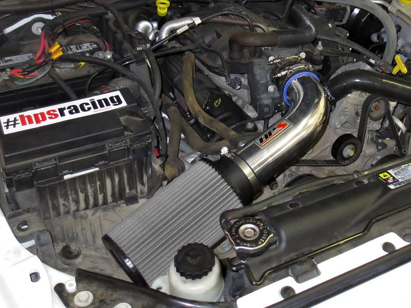 HPS Performance Shortram Air Intake Kit 2007-2011 Jeep Wrangler 3.8L V6, Polish