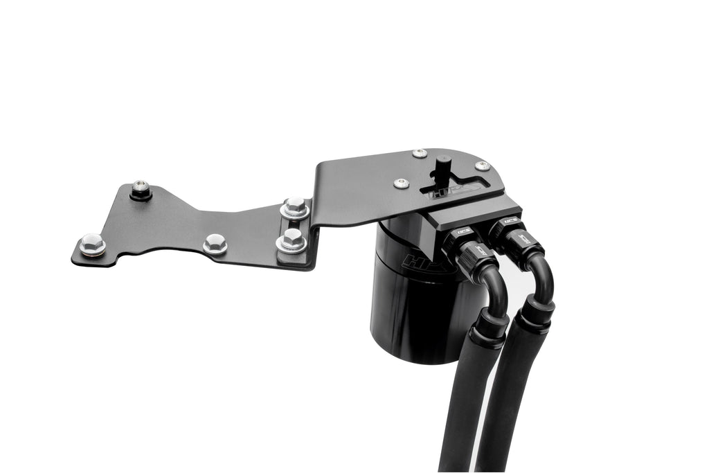 HPS Performance Aluminum Oil Catch Can Kit 2010-2015 Lexus IS250 C 2.5L V6, Black, 860-025WB