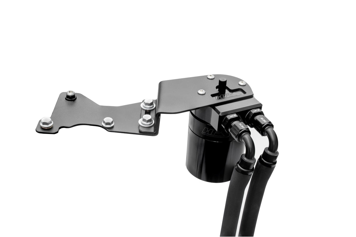 HPS Performance Aluminum Oil Catch Can Kit 2010-2015 Lexus IS250 C 2.5L V6, Black, 860-025WB