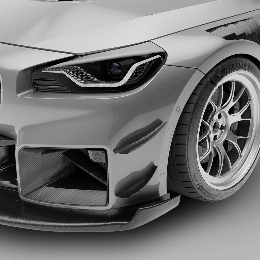 Revozport Carbon Fiber Front Bumper Canards for BMW G87 M2