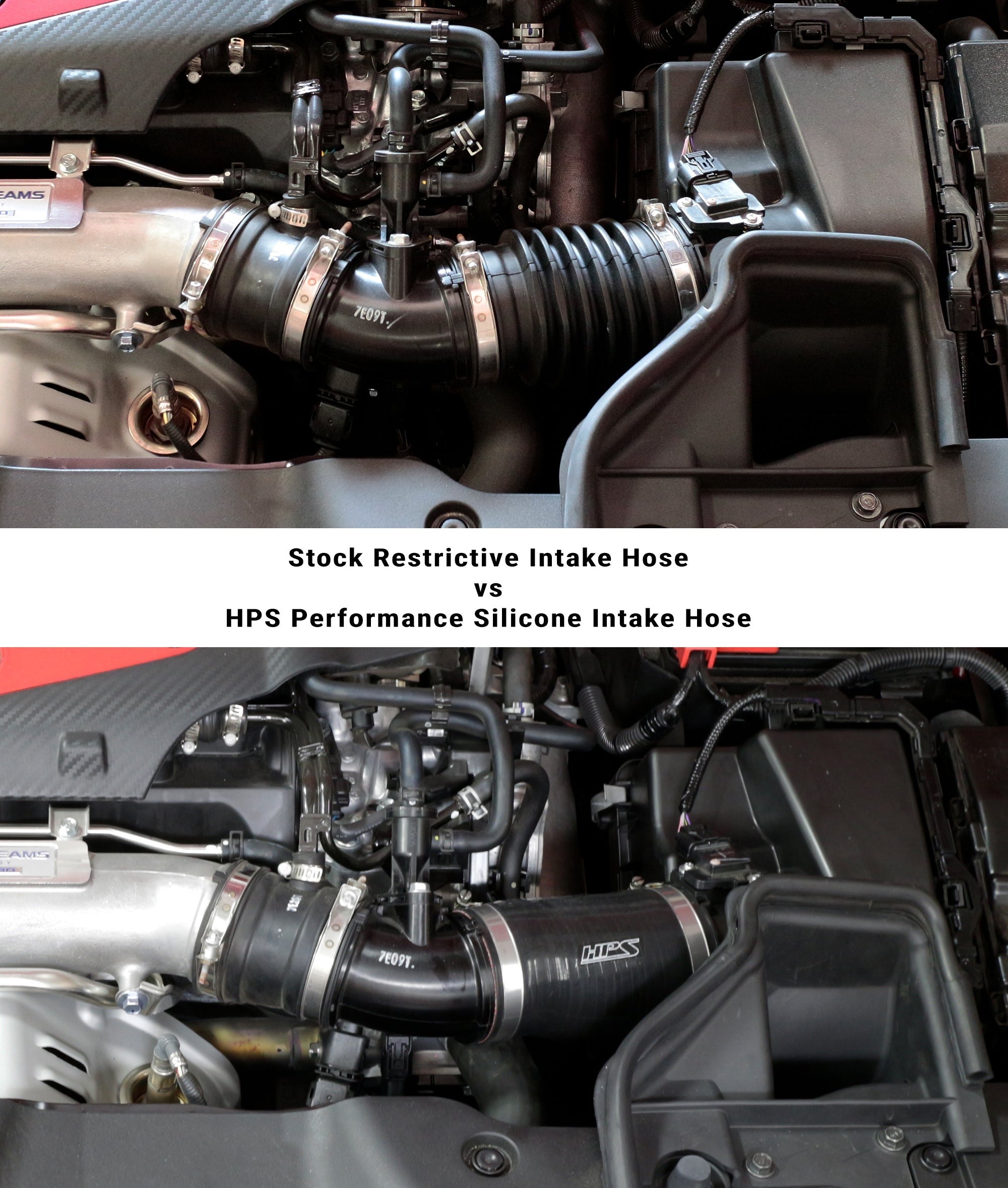 HPS Silicone Post MAF Air Intake Hose Kit Honda 17-19 Civic X Type R 2.0L Turbo, 57-1765