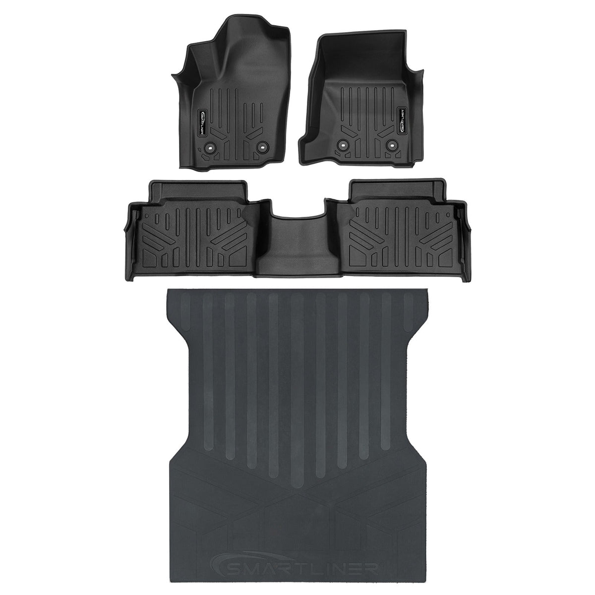 SMARTLINER Floor Liners for 2024-2026 Toyota Tacoma Double Cab (Only Fits[2nd Row Storage]