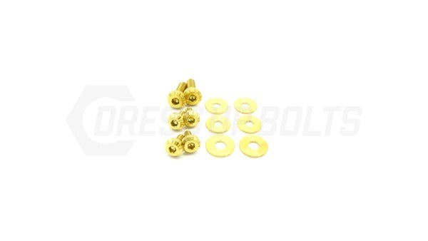 Dress Up Bolts Titanium Hardware Kit w/ Verus Engineering Turbo Heat Shield (Gold) - 2020-2024 Toyota Supra MKV