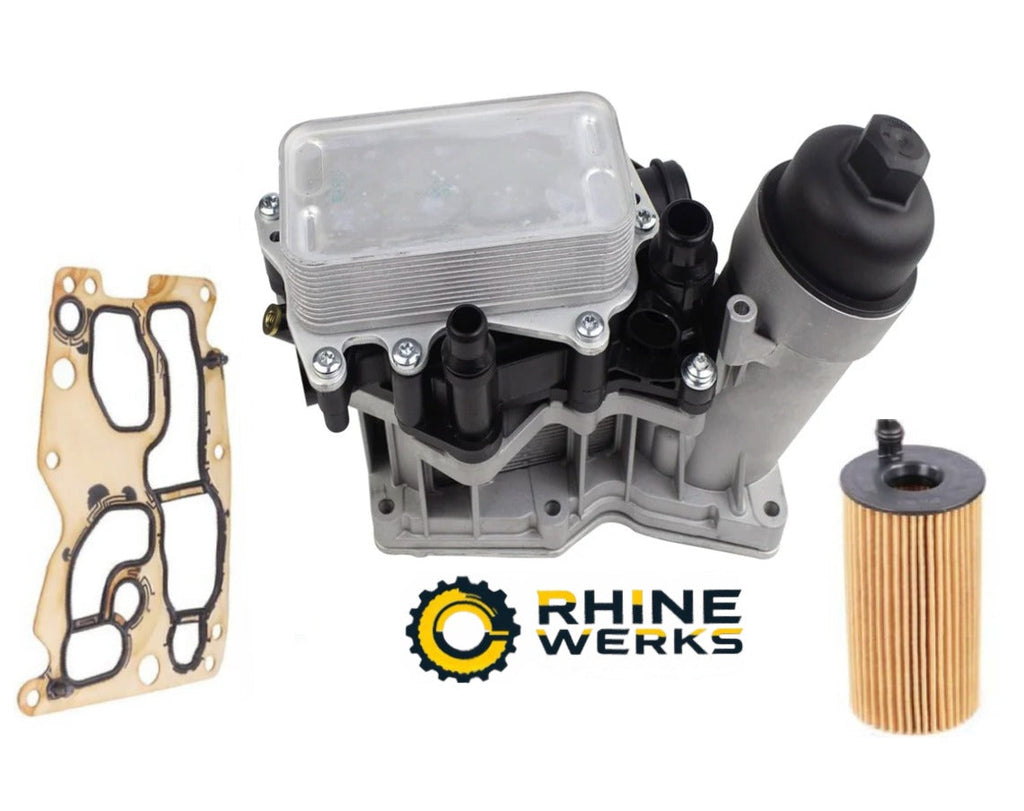 BMW X3 xDrive28d Oil Filter Housing W/Cooler By RhineWerks W/OEM Filter 11428507697 (Aluminum Upgrade)