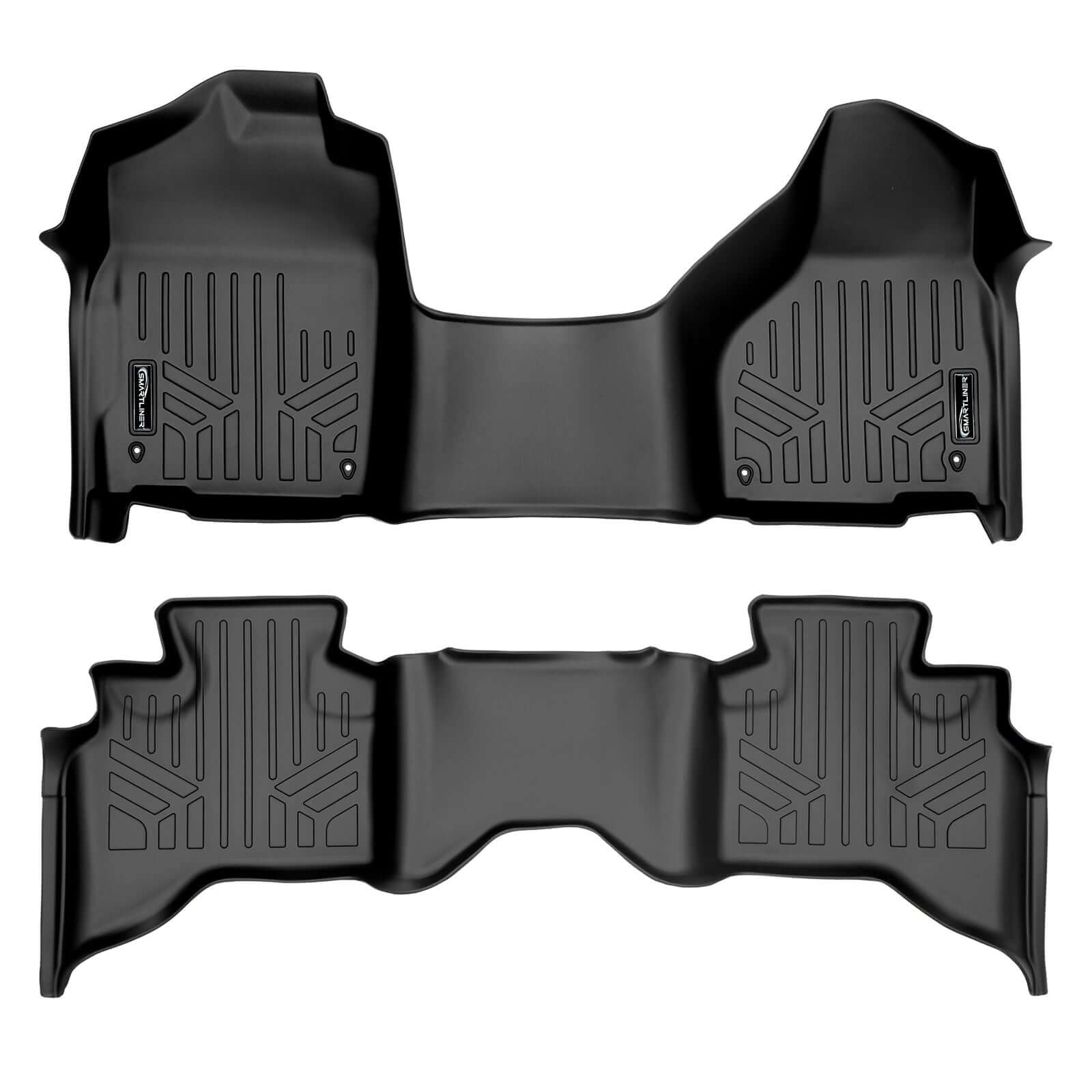 SMARTLINER Custom Fit Floor Liners For 2012-2022 RAM 1500 Quad Cab with 1st Row Bench Seat and Dual Floor Hooks