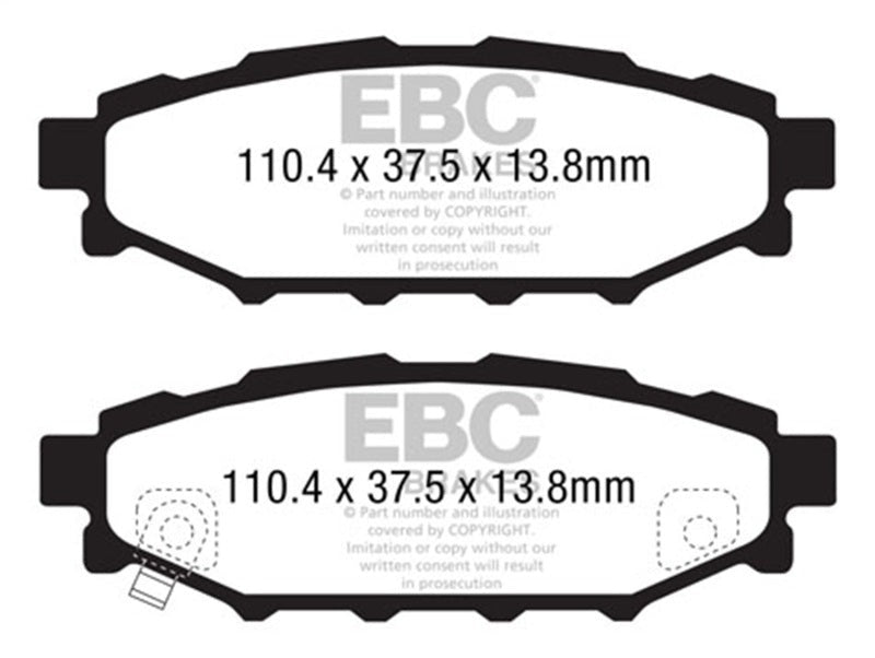 EBC Bluestuff Rear Brake Pads - 2013-2020 Subaru BRZ / Scion FR-S / Toyota GT86 (W/ Solid Rear Rotors)