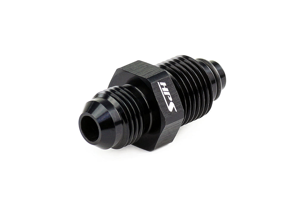 HPS Performance AN Male to Metric Thread Male O-Ring Tip Adapter, Aluminum, Black