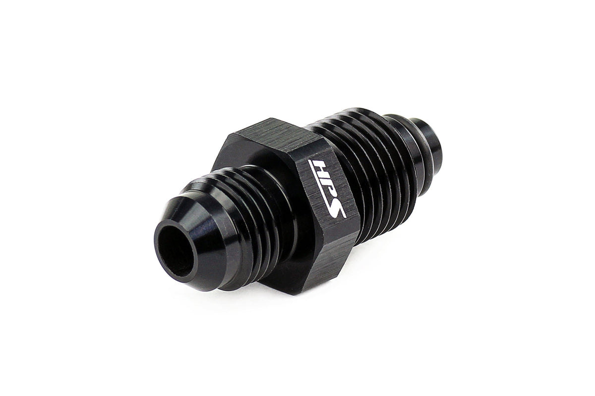 HPS Performance AN Male to Metric Thread Male O-Ring Tip Adapter, Aluminum, Black