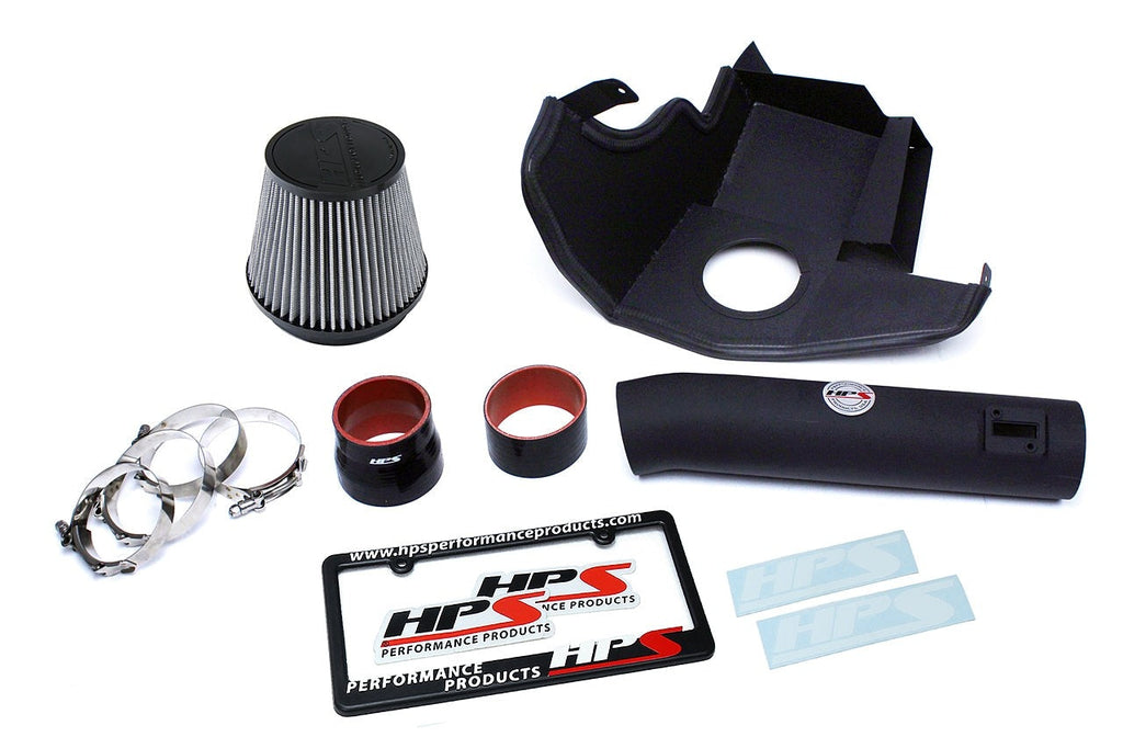 HPS Performance Shortram Air Intake Kit 2011-2014 Ford Mustang 3.7L V6, Includes Heat Shield, Black