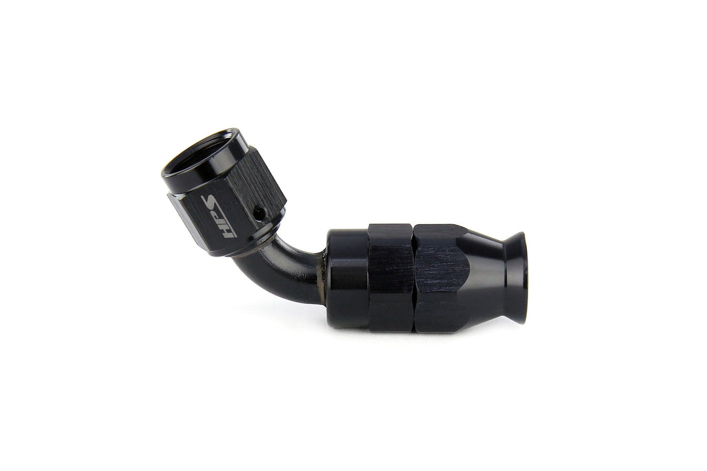 HPS Performance Compression Teflon Hose End to AN Female for Stainless Steel Reinforced PTFE Hose, Aluminum, Black