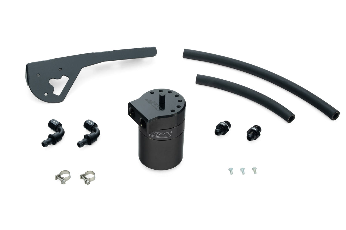 HPS Performance Aluminum Oil Catch Can Kit 2019-2026 Acura RDX 2.0L Turbo, Black, 860-015WB