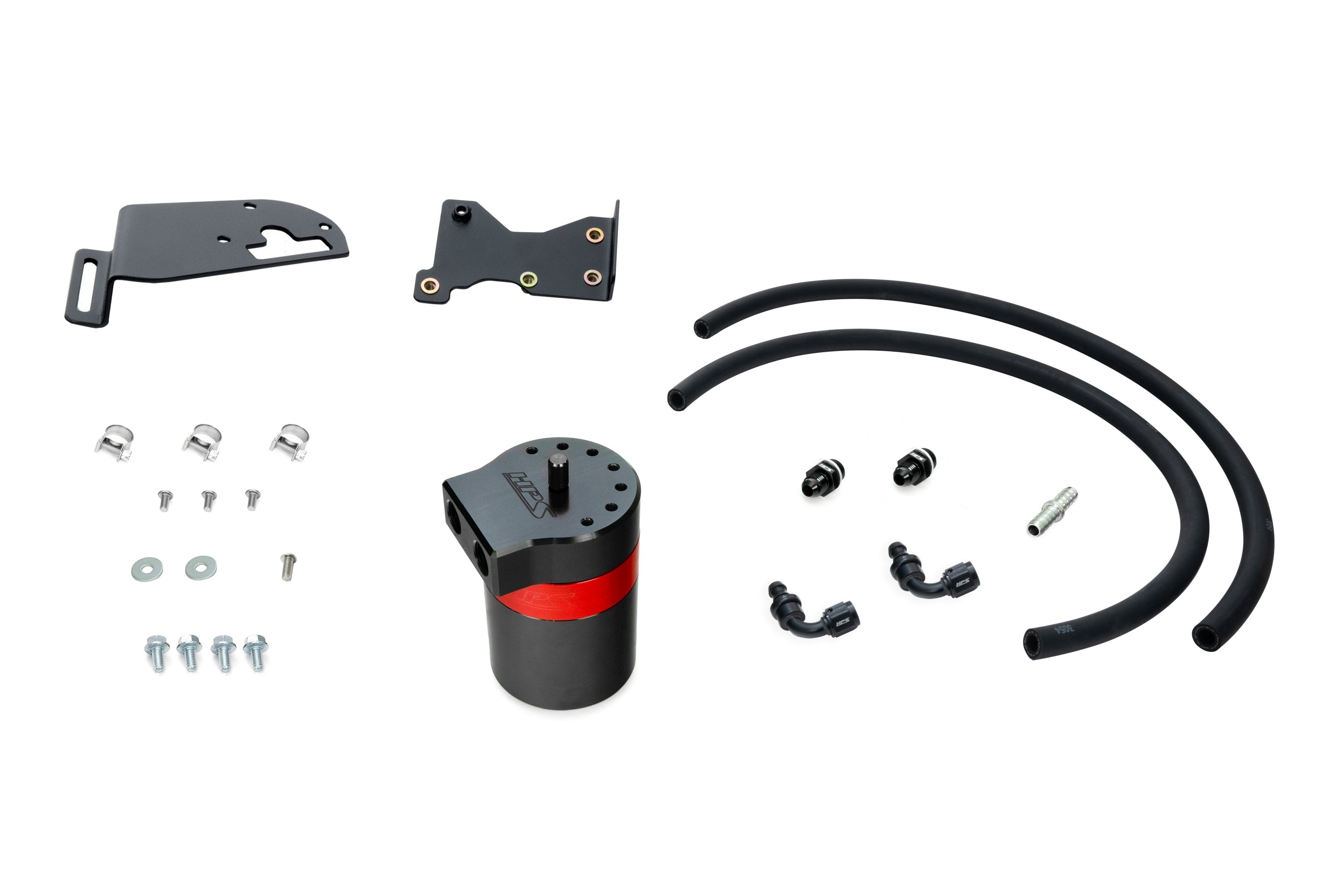 HPS Performance Aluminum Oil Catch Can Kit 2010-2015 Lexus IS250 C 2.5L V6, Red, 860-025