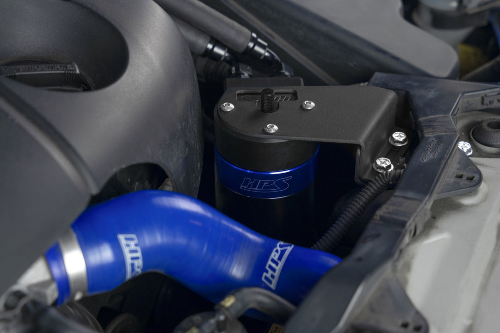 HPS Performance Aluminum Oil Catch Can Kit 2010-2015 Lexus IS350 C 3.5L V6, Blue, 860-025BL
