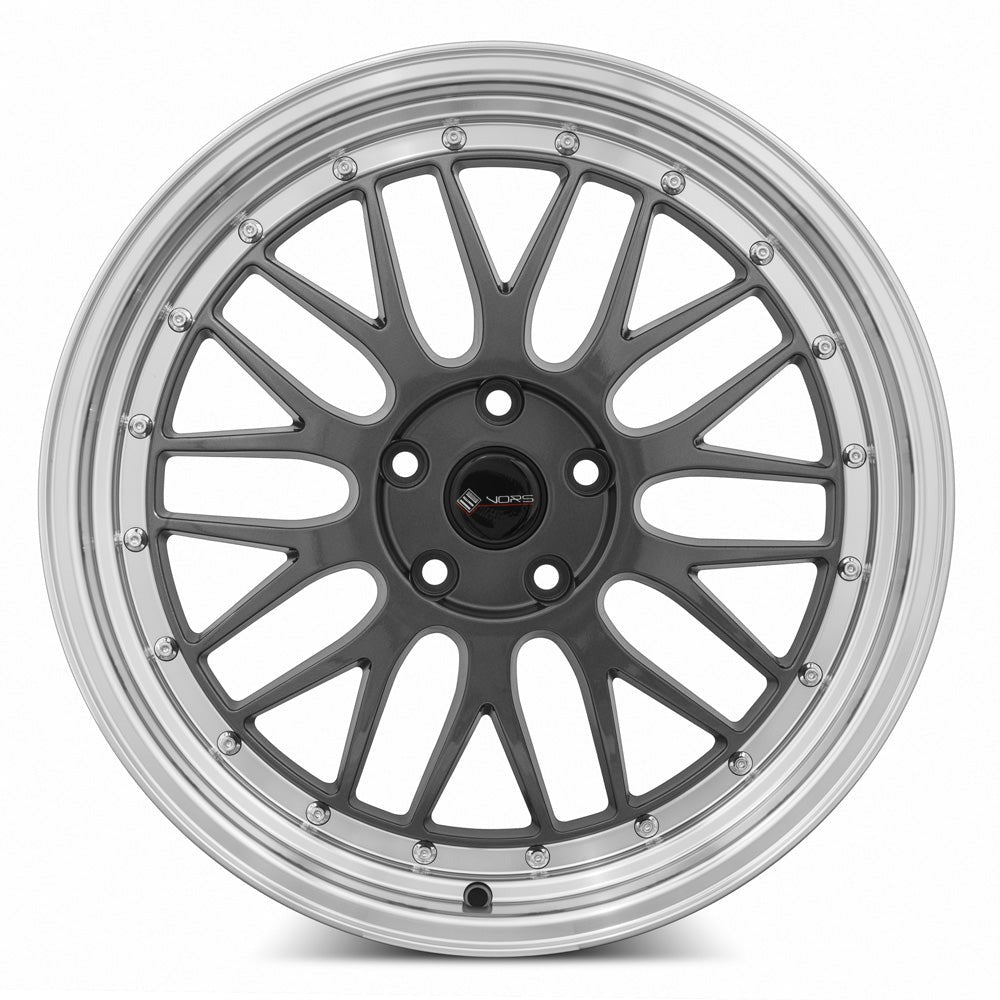 VORS VR8 18" 4x100 Hyper Black Machined Lip