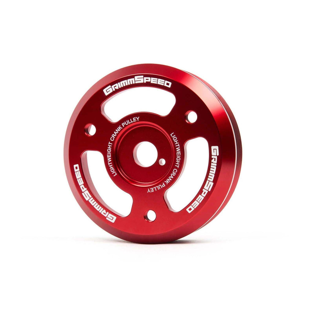 GrimmSpeed Lightweight Crank Pulley Red - Subaru Models (inc. BRZ 2013+ / WRX 2015 - 2018)
