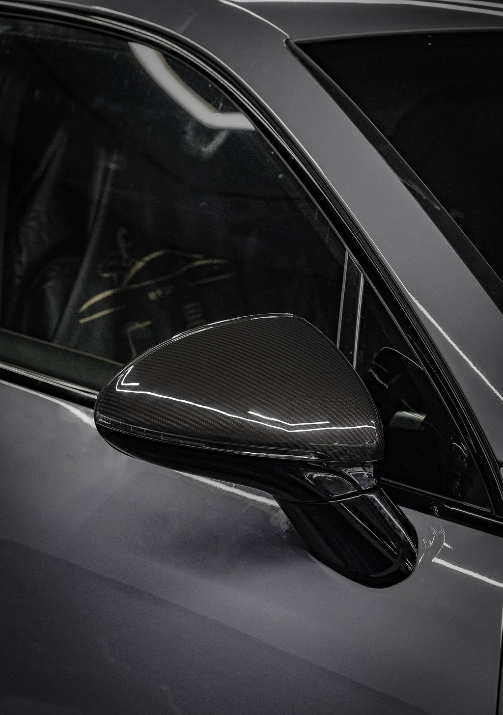 Cayenne 958.2 OEM Style Dry Carbon Fiber Mirror Cap With or Without Lane Assist